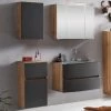 Badkamercombinatie Kornel 8 4-delig Met Grijze Wastafel - Eik/matgrijs -Songmics Winkel 1023.3182 3 054e