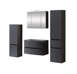 Badkamercombinatie Kornel 10 4-delig Met Grijze Wastafel - Grafietgrijs -Songmics Winkel 1024.3165 1 9eb2