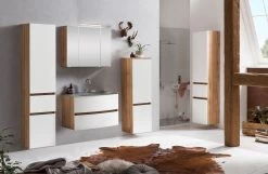 Badkamercombinatie Kornel 10 4-delig Met Grijze Wastafel - Eik/matwit -Songmics Winkel 1024.3181 3 efc7