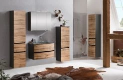 Badkamercombinatie Kornel 10 4-delig Met Grijze Wastafel - Grafietgrijs/eik -Songmics Winkel 1024.3183 3 6d9f