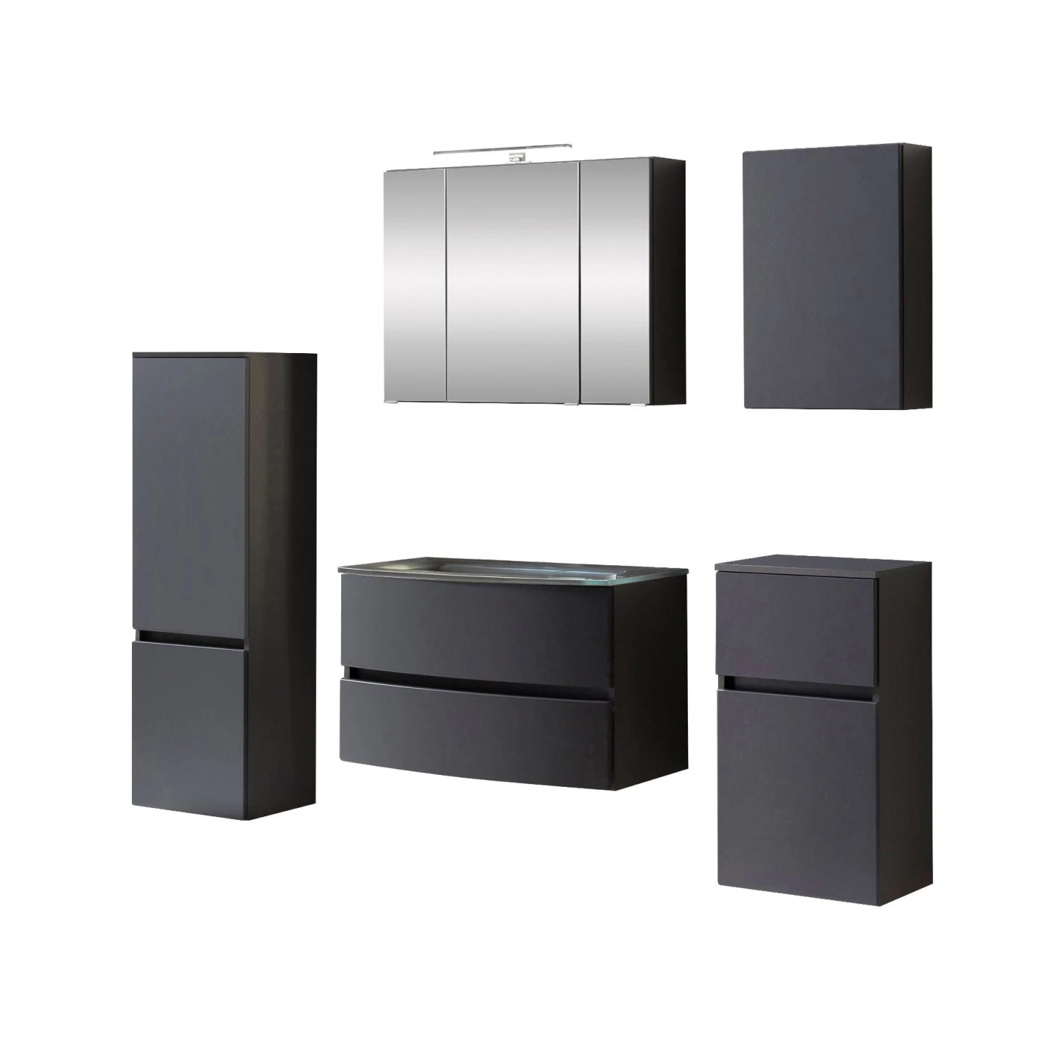 Badkamercombinatie Kornel 12 5-delig Met Grijze Wastafel - Grafietgrijs 17 Badkamercombinatie Kornel 12 5-delig Met Grijze Wastafel - Grafietgrijs - Afbeelding 15