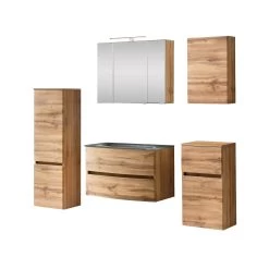 Badkamercombinatie Kornel 12 5-delig Met Grijze Wastafel - Eik 31 Badkamercombinatie Kornel 12 5-delig Met Grijze Wastafel - Eik -Songmics Winkel 1025.3166 1 b96c