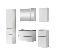 Badkamercombinatie Kornel 14 5-delig Met Grijze Wastafel - Wit -Songmics Winkel 1026.3164 1 bf79