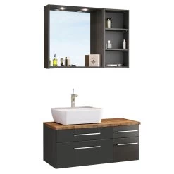 Badkamercombinatie Dasa 11 Links - Grafiet/mat Grijs