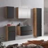 Badkamercombinatie Kornel 14 5-delig Met Grijze Wastafel - Eik/matgrijs -Songmics Winkel 1026.3182 4 dfb3