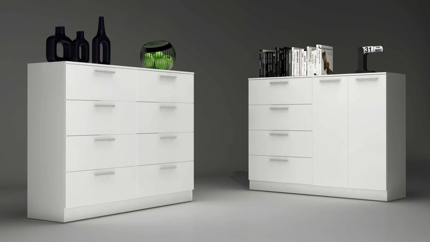 Commode Ramos 8 Laden - Wit 6 Commode Ramos 8 Laden - Wit - Afbeelding 4