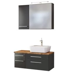 Badkamercombinatie Dasa 16 Rechts - Grafiet/mat Grijs