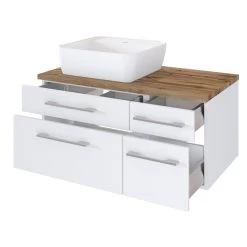 Wastafelmeubel Dasa (links) 90cm Met 4 Lades - Wit -Songmics Winkel 1045.3167 3 b41c