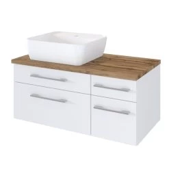 Wastafelmeubel Dasa (links) 90cm Met 4 Lades - Wit -Songmics Winkel 1045.3167 477b