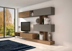 Tv-meubel Judith 270cm 4 Deuren - Grijs/ Eik Decor -Songmics Winkel 1051 001 ab3a
