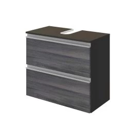 Wastafelonderkast Lotuk 60cm 1 Deur & 1 Lade - Grijze Eik -Songmics Winkel 113.1.3186 1 a926