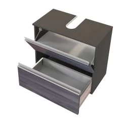 Wastafelonderkast Lotuk 60cm 1 Deur & 1 Lade - Grijze Eik -Songmics Winkel 113.1.3186 2 d2b8