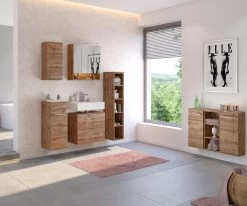 Wastafelonderkast Sefa 60cm 1 Deur & 1 Lade - Wotan Eik -Songmics Winkel 113.1.3194 3b ec01