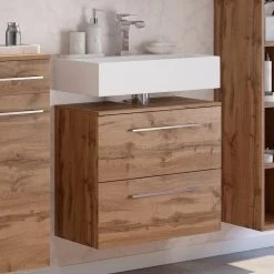 Wastafelonderkast Sefa 60cm 1 Deur & 1 Lade - Wotan Eik