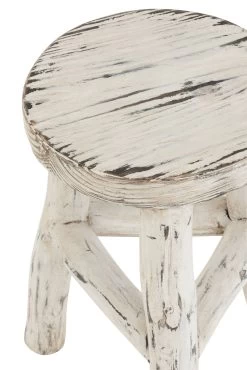 Kruk Ibiza Rond Hout White Wash -Songmics Winkel 1168 3 786e