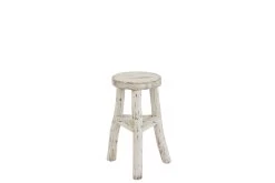 Kruk Ibiza Rond Hout White Wash