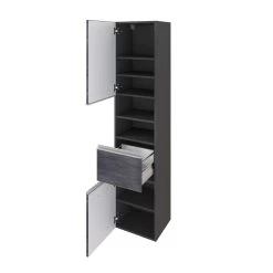 Kolomkast Lotuk Hoog Met 2 Deuren & 1 Lade - Grijze Eik -Songmics Winkel 120.1.3186 2a 8ccc