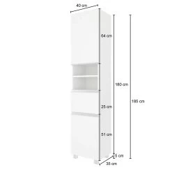 Kolomkast Lotuk Hoog Met 2 Deuren & 1 Lade - Grijze Eik -Songmics Winkel 120.1.3186 5 559f