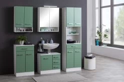 Kolomkast Ricca 50cm 4 Deuren & 1 Lade - Wit/groen -Songmics Winkel 132.2032 3b 4015