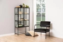 Vitrinekast Dover 77cm, 2 Deuren - Zwart/wilde Eik -Songmics Winkel 1363F6A9 610D 4DA7 AD2A 47A8B41E93CB 8bf2