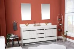 Jussara Badkamermeubelset - 3 Delig | MDF Met Melaminecoating | Aanrechtblad Van Kwarts | Lade Van Marien Hout | Flotal Spiegel | Zwart Wit -Songmics Winkel 138JSR1136 20 202 a754