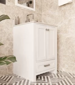 Jussara Badkamermeubelset - 2-delig, 100% Massief Hout En Kwarts -Songmics Winkel 138JSR1137 20 204 e941