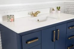 Jussara Badkamermeubelset | 2 Delig | 100% Massief Hout | Kwarts Werkblad | Donkerblauw -Songmics Winkel 138JSR1205 20 205 b3fe