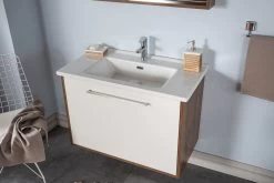 Jussara Badkamerset | 3-delig | MDF Met Melamine Coating | Keramische Wastafel | Chromen Grepen -Songmics Winkel 138JSR1261 20 203 146c