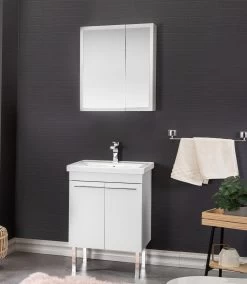 Jussara 3-delige Badkamermeubelset | MDF Met Melaminecoating | Keramische Wastafel | Wandbevestiging -Songmics Winkel 138JSR1263 20 203 89df