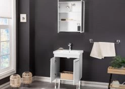 Jussara 3-delige Badkamermeubelset | MDF Met Melaminecoating | Keramische Wastafel | Wandbevestiging -Songmics Winkel 138JSR1263 20 207 db51