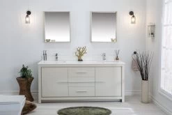 Jussara Badkamermeubelset (3 Stuks) | 100% Gelakt MDF | Kwarts Aanrechtblad