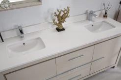 Jussara Badkamermeubelset (3 Stuks) | 100% Gelakt MDF | Kwarts Aanrechtblad -Songmics Winkel 138JSR1288 20 204 a895