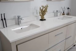 Jussara Badkamermeubelset (3 Stuks) | 100% Gelakt MDF | Kwarts Aanrechtblad -Songmics Winkel 138JSR1288 20 205 e28f