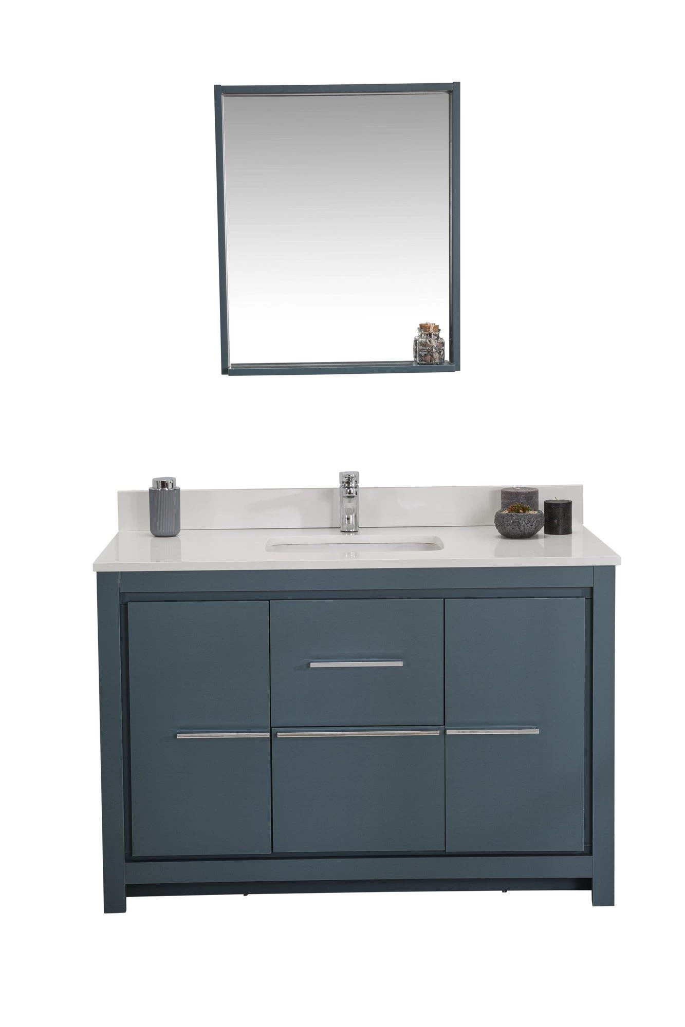 Jussara Badkamermeubelset: Blauw, 2 Stuks, 100% Gelakt MDF 4 Jussara Badkamermeubelset: Blauw, 2 Stuks, 100% Gelakt MDF - Afbeelding 2