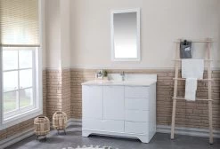 Jussara Badkamermeubelset | Aanrechtblad Wit Kwarts | 2-delig | Wit -Songmics Winkel 138JSR1314 20 202 c981