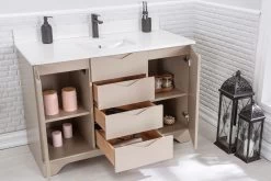 Jussara 2-delige Badkamermeubelset | Cappuccino | 100% Massief Hout En Kwarts -Songmics Winkel 138JSR1329 20 203 8f3a