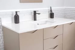 Jussara 2-delige Badkamermeubelset | Cappuccino | 100% Massief Hout En Kwarts -Songmics Winkel 138JSR1329 20 205 56e1