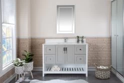 Jussara 2-delige Badkamermeubelset | Grijs | 100% Massief Hout En Kwarts