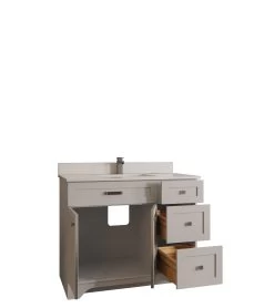 Jussara Badkamerset: 2-delig | Massief Hout | Aanrechtblad Kwarts | Grijs -Songmics Winkel 138JSR1356 20 207 f655