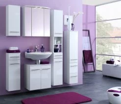 Kolomkast Small 25cm 1 Lade & 2 Deuren - Hoogglans Wit -Songmics Winkel 140.2096 3 28dc