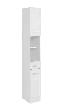 Kolomkast Ricca 25cm 2 Deuren & 1 Lade - Wit -Songmics Winkel 141.2031 1 77ab