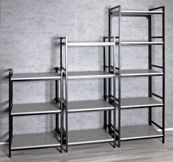 Wandrek Dukan 60cm 5 Legplanken - Zwart/beton -Songmics Winkel 14653 14654 14655 Hintergrund 0cb0