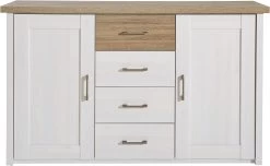 Commode Larnaca 150cm Met 4 Lades & 2 Deuren - Wit -Songmics Winkel 14701850 16f2