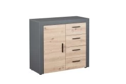 Commode Corva 94cm 1 Deur & 4 Lades - Eiken Decor -Songmics Winkel 17203000 01 d66c