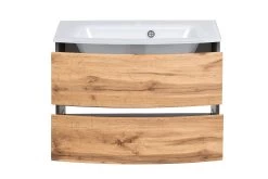 Wastafelmeubel Kornel 80cm Witte Wastafel - Grafietgrijs/eik -Songmics Winkel 198.1.3183 2a bd6c