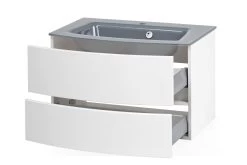 Wastafelmeubel Kornel 80cm Grijze Wastafel - Wit -Songmics Winkel 198.2.3164 2b f3c0