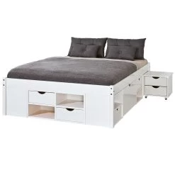 Bed Xavier 140x200cm Met Opbergruimte - White Wash -Songmics Winkel 20900165 01 2fc4