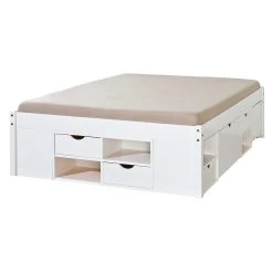 Bed Xavier 140x200cm Met Opbergruimte - White Wash -Songmics Winkel 20900165 02 3093