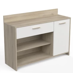 Microgolfkast Romanie-Kronberg Eik/mat Wit -Songmics Winkel 20900240 76 5306