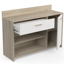 Microgolfkast Romanie-Kronberg Eik/mat Wit -Songmics Winkel 20900240 78 da13